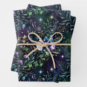 Mystical Forest Gemstones Print Flachverpackung Geschenkpapier Set (Beispiel)