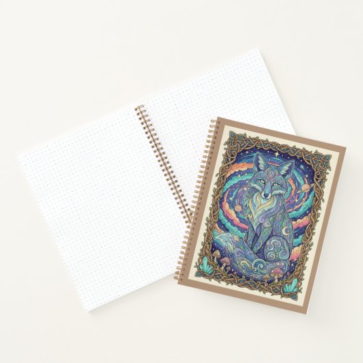 Mystical Fox Cosmic Nebula Zen tangle Journal Notizblock (Innenseite)