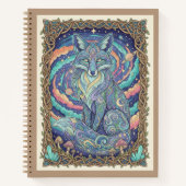 Mystical Fox Cosmic Nebula Zen tangle Journal Notizblock (Vorderseite)