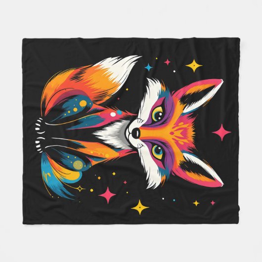 Mystical Fox Fleecedecke (Vorderseite (Horizontal))