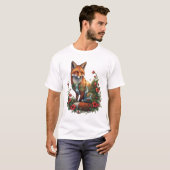Mystical Fox Tropical Temple Landscape Wildlife T-Shirt (Vorne ganz)