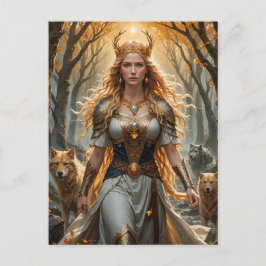 Mystical Freyja Norse Goddess Postcard - Norse Postkarte