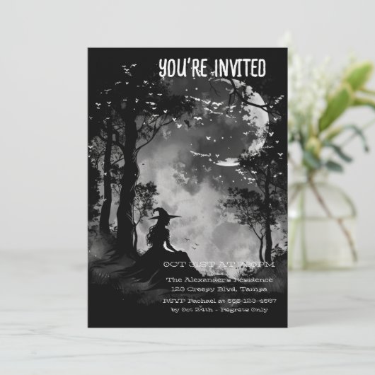 Mystical Full Moon Custom Einladung (Stehend Vorderseite)