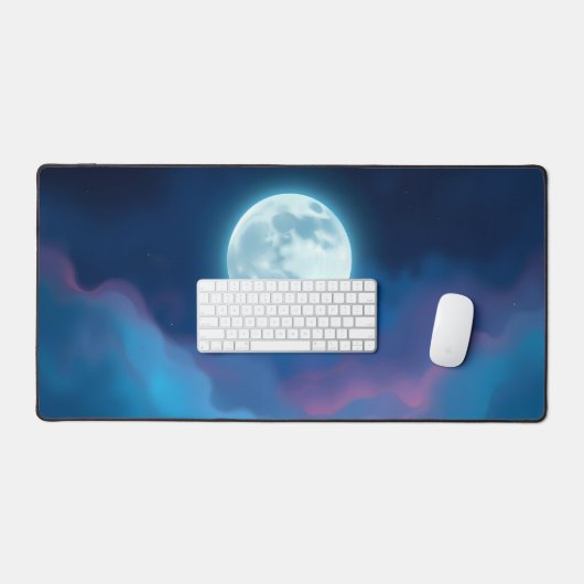 Mystical Full Moon Desk Mat - Dreamy Night Sky, VI Schreibtischunterlage (Tastatur & Maus)
