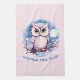 Mystical Full Moon - Pastellfarbener Lila Nachthim Geschirrtuch