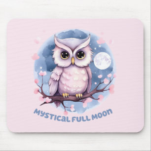 Mystical Full Moon - Pastellfarbener Lila Nachthim Mousepad