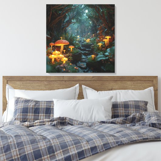 Mystical Fungi Poster - Fairy Tale Forest Decor Leinwanddruck (Insitu (Schlafzimmer))