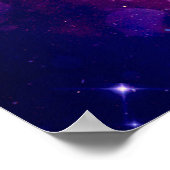 Mystical Galaxy Wolf-Gesicht mit Vollmond Poster (Ecke)