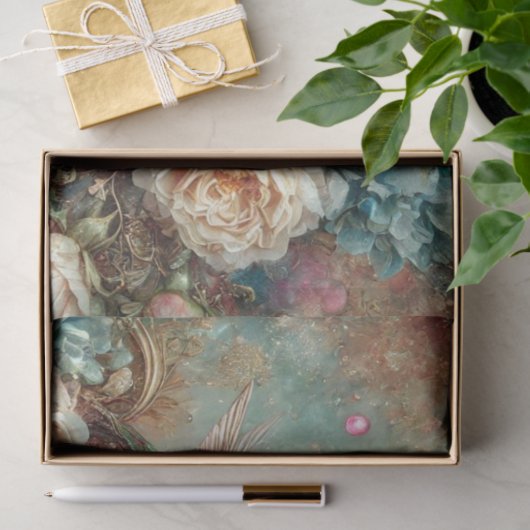 Mystical Garden Hummingbird & Rose Decoupage  Seidenpapier (Geschenk)