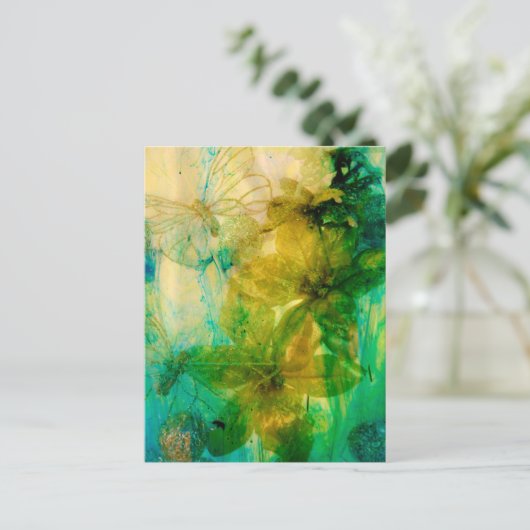 "Mystical Garden - Rays of Gold" - Original Lyrica Postkarte (Stehend Vorderseite)