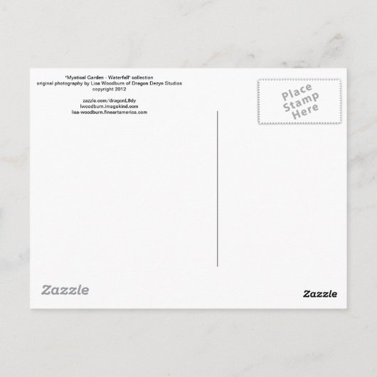"Mystical Garden - Waterfall"-Sammlung Original Postkarte (Rückseite)