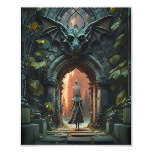 Mystical Gargoyle Doorway Fotodruck (Vorne)