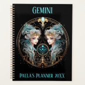 Mystical Gemini Zodiac Artwork Planer (Vorderseite)