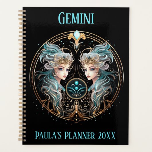 Mystical Gemini Zodiac Artwork  Planer (Vorderseite)