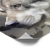 Mystical Girl with Fire Ball and Wolves Poster (Ecke)