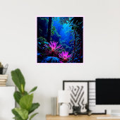 Mystical Glowing Jungle Bloom Design Poster (Heimbüro)