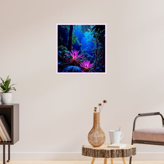 Mystical Glowing Jungle Bloom Design Poster (Wohnzimmer 3)