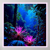 Mystical Glowing Jungle Bloom Design Poster (Vorne)