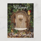 Mystical Gnome Garden Door Welcome Postcard Postkarte (Vorderseite)