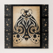 Mystical Gold Black Stars Bursts Puzzle (Vertikal)