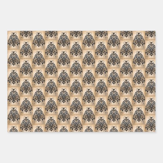 Mystical Gold Black Stars Marmor Jeden Anlaß Geschenkpapier Set (Vorderseite)