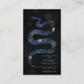 Mystical Gold Blue Serpent Galaxy Design Visitenkarte (Rückseite)