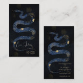 Mystical Gold Blue Serpent Galaxy Design Visitenkarte (Vorne/Hinten)