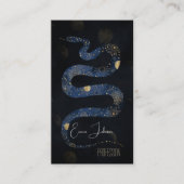 Mystical Gold Blue Serpent Galaxy Design Visitenkarte (Vorderseite)
