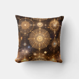 Mystical Gold Celestial Pattern Pillow Kissen