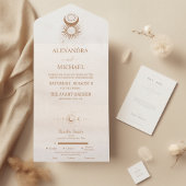 Mystical Gold Celestial Stars Wedding All In One Einladung