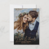 Mystical Gold Celestial Stars Wedding Foto Dankeskarte (Vorderseite)