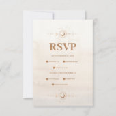 Mystical Gold Celestial Stars Wedding RSVP Karte (Vorderseite)