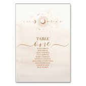 Mystical Gold Celestial Stars Wedding Tischnummer (Rückseite)