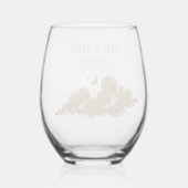 Mystical Gold Celestial Wedding Weinglas Ohne Stiel (Rückseite)