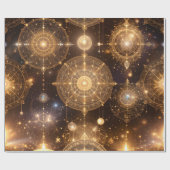 Mystical Gold Celestial Wrapping Paper Geschenkpapier (Flach)