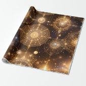 Mystical Gold Celestial Wrapping Paper Geschenkpapier (Ungerollt)