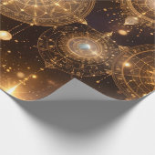 Mystical Gold Celestial Wrapping Paper Geschenkpapier (Ecke)