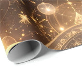 Mystical Gold Celestial Wrapping Paper Geschenkpapier (Rolleneckpunkt)