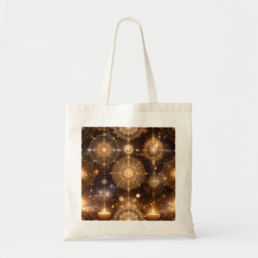 Mystical Gold Celestis Diagramme Tote Beutel Tragetasche (Vorne)