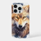 Mystical Golden Wolf iPhone 15 Pro Case Hülle (Rückseite)