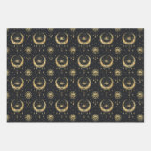 Mystical Gothic Arcane Black Gold Geschenkpapier Set (Vorderseite)