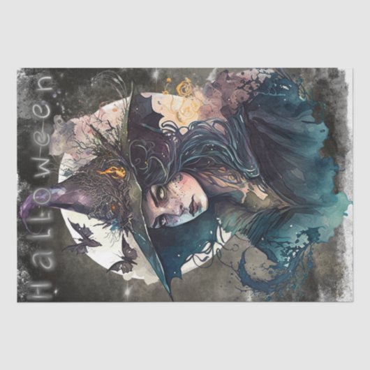 Mystical Gothic Hexe Seidenpapier (Vorderseite)