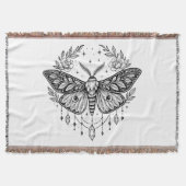 Mystical Gothic Moth Botanical Celestial Line Art Decke (Vorderseite)