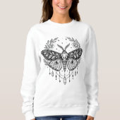 Mystical Gothic Moth Botanical Celestial Line Art  Sweatshirt (Vorderseite)