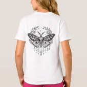 Mystical Gothic Moth Botanical Celestial Line Art  T-Shirt (Rückseite)