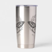 Mystical Gothic Moth Botanical Celestial Line Art Thermobecher (Links)