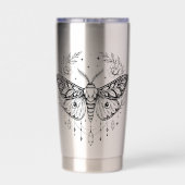 Mystical Gothic Moth Botanical Celestial Line Art Thermobecher (Rückseite)