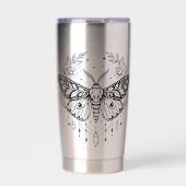 Mystical Gothic Moth Botanical Celestial Line Art Thermobecher (Vorderseite)