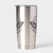 Mystical Gothic Moth Botanical Celestial Line Art  Thermobecher (Rechts)