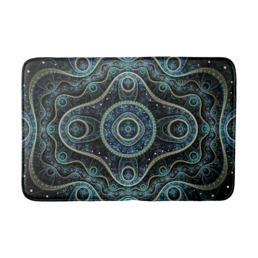 Mystical Grand Royal Julian Fraktal Mandala Art Badematte (Vorderseite)